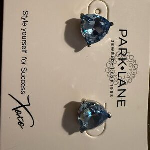 Park Lane Triangular Blue Gemstone Earrings